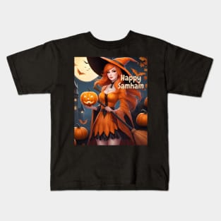 Happy Samhain Witch Kids T-Shirt